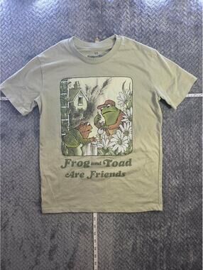 Frog and Toad Men's XS Light Green Graphic T-Shirt Cotton Blend Short Sleeve